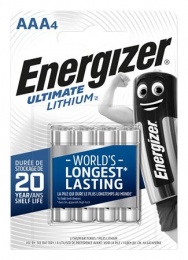 Elem, AAA mikro, 4 db, Lítium, ENERGIZER "Ultimate Lithium"