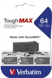 Pendrive, 64GB, USB 2.0, extra ellenálló, VERBATIM "ToughMAX", fekete